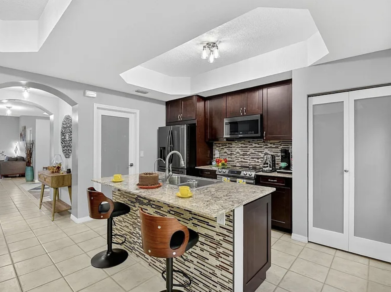 Open-concept kitchen in a recently closed home